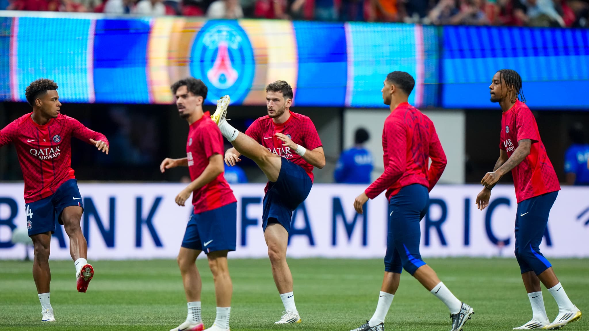 Le Paris Saint-Germain avant le quart de finale de la Coupe du monde des clubs, le 5 juillet 2025.
