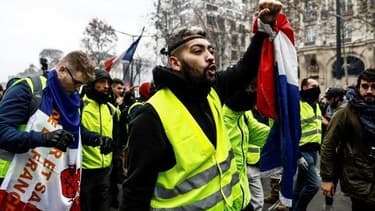 Des gilets jaunes lors de la manifestation du 9 décembre