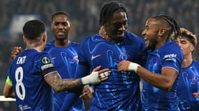 Axel Disasi et Christopher Nkunku lors de la victoire 8-0 de Chelsea en Ligue Conférence face au FC Noah - le 07/11/2024