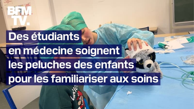 Des étudiants en médecine soignent des peluches pour dédramatiser le monde hospitalier auprès des enfants