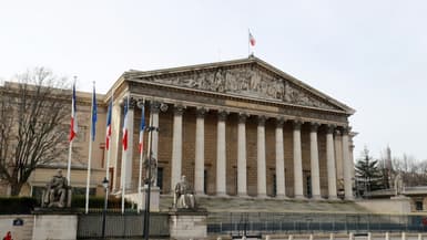 Le Palais Bourbon, siège de l'Assemblée nationale, en mars 2020 à Paris