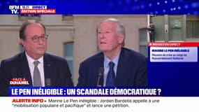 Marine Le Pen inéligible: "Je ne suis pas favorable à ce qu'il y ait dans ce contexte une dissolution de l'Assemblée nationale", affirme François Hollande