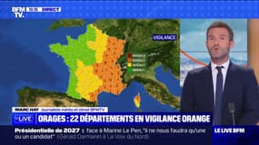Orages: 22 départements placés en vigilance orange
