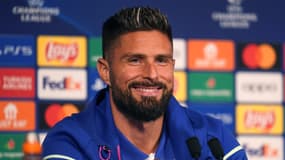 Olivier Giroud en conférence de presse avant PSG-AC Milan, le 24 octobre 2023