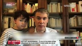 "On s’aperçoit que ce sont des gens comme les autres": en plein direct, le fils d’Olivier Faure débarque pour lui faire un câlin