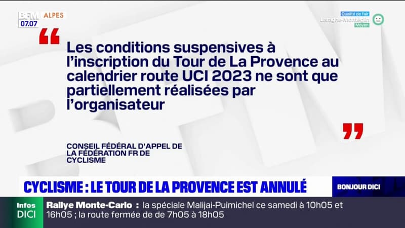 Cyclisme: le Tour de La Provence est annulé
