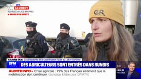 Des agriculteurs sont entrés à pied sur le du marché de Rungis, avant de se faire encercler par des des CRS