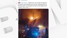 Plusieurs locataires ont dû être évacués, le feu s'étant propagé à la toiture de l'immeuble.