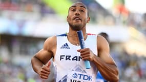 Jimmy Vicaut sur le relais aux Mondiaux d'athlétisme, en juillet 2022