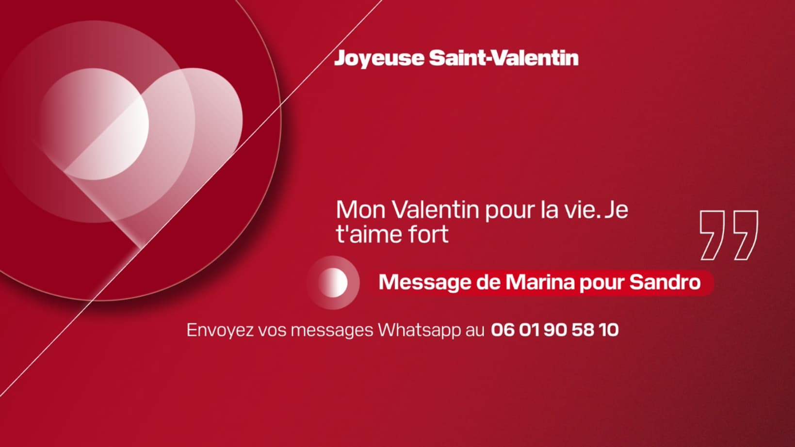 Message de Saint-Valentin, BFM DICI. Message de Saint-Valentin, BFM DICI.