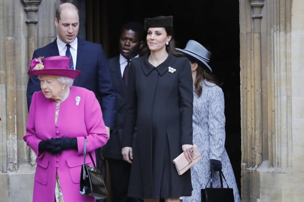 La reine Elizabeth II, le prince William et Kate Middleton
