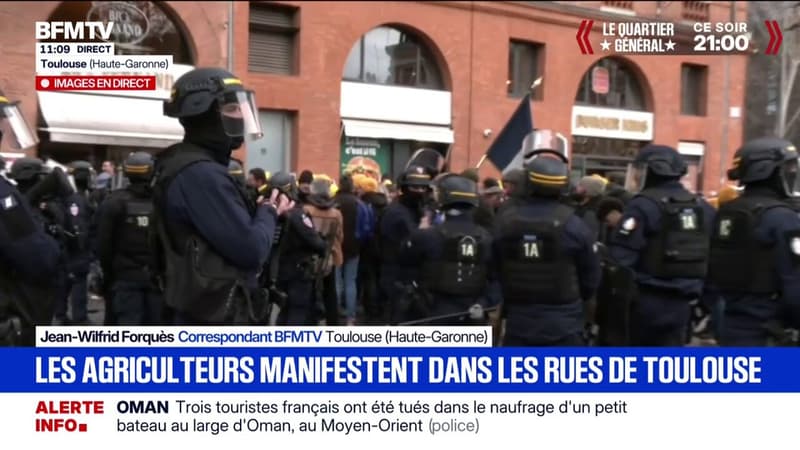 Des échauffourées ont éclaté entre les forces de l'ordre et les agriculteurs à Toulouse