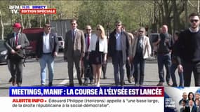 Meeting RN: Marion Maréchal Le Pen arrive au rassemblement place Vauban à Paris 