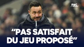 Nice 1-5 OM : De Zerbi "pas satisfait" du jeu proposé par son équipe