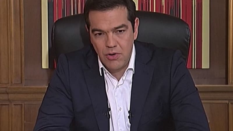 Le Premier ministre grec Alexis Tsipras lors d'une interview à la télévision publique grecque Ert.