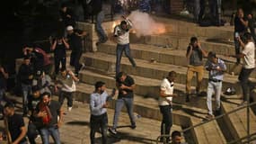 Heurts entre policiers israéliens et manifestants palestiniens à Jérusalem, le 8 mai 2021