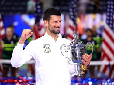 Novak Djokovic après avoir remporté la finale de l'US Open 2023