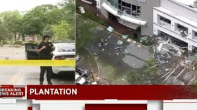 La scène de l'explosion filmée par la chaîne de télévision locale WPLG 10. 