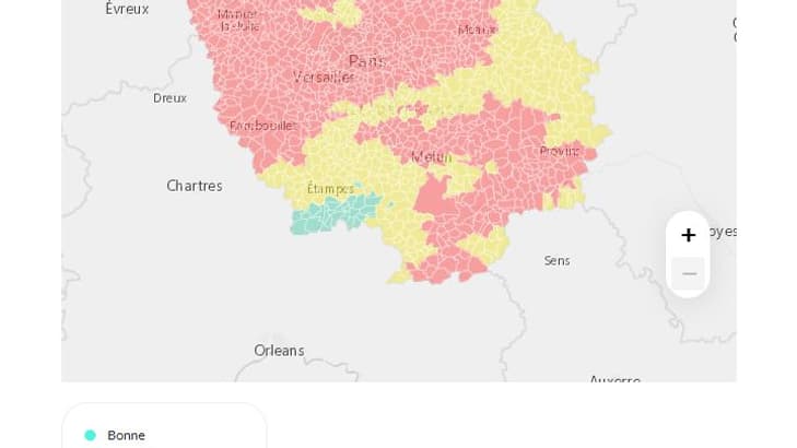 Carte de la région Île-de-France concernée mardi 4 mars 2025 par un épisode de pollution. Carte de la région Île-de-France concernée mardi 4 mars 2025 par un épisode de pollution.