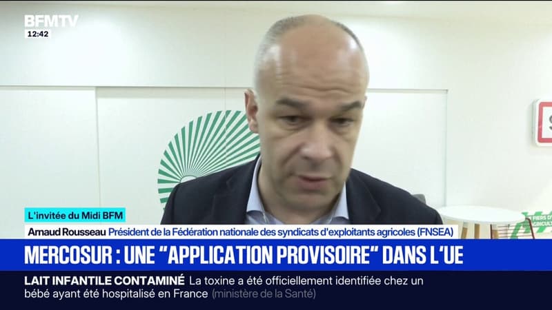 Application provisoire du traité avec le Mercosur: "Madame von der Leyen s'assoit sur le parlement européen", dénonce Arnaud Rousseau (FNSEA)