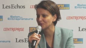 Najat Vallaud-belkacem dans le studio officiel du Salon des entrepreneurs.