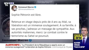 L'Élysée confirme que Sophie Pétronin, retenue en otage depuis 2016 au Mali, a été libérée