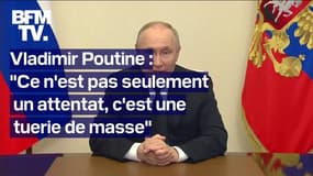   "Ce n'est pas seulement un attentat, c'est une tuerie de masse"  Vladimir Poutine s'est exprimé au lendemain de l'attaque à Moscou qui a fait au moins 115 morts 