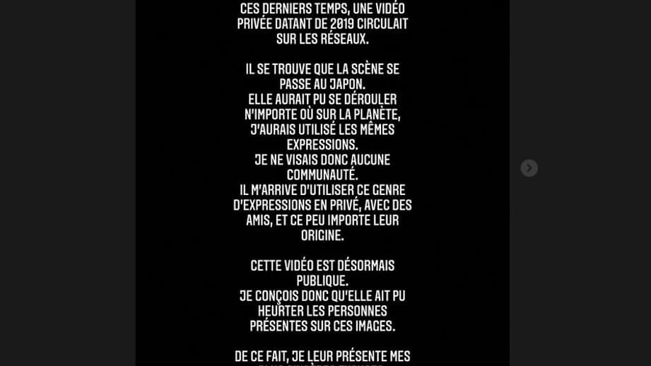 Le message d'excuses publié par Ousmane Dembélé Le message d'excuses publié par Ousmane Dembélé