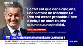 Élection présidentielle de 2027: Gérald Darmanin considère une "victoire" de Marine Le Pen "assez probable"