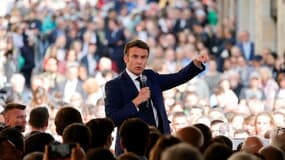 Emmanuel Macron à Figeac (Lot), le 22 avril 2022, lors de la dernière campagne présidentielle.