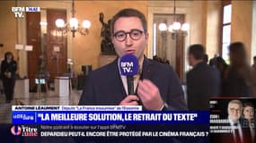 Loi immigration rejetée: "La meilleure option, c'est le retrait du texte et le départ de Gérald Darmanin", déclare Antoine Léaument (LFI)