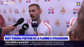 Strasbourg: le chanteur Matt Pokora a porté la flamme olympique