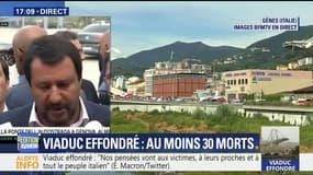 Viaduc effondré à Gênes: "Il faut renforcer la sécurité", déclare Matteo Salvini