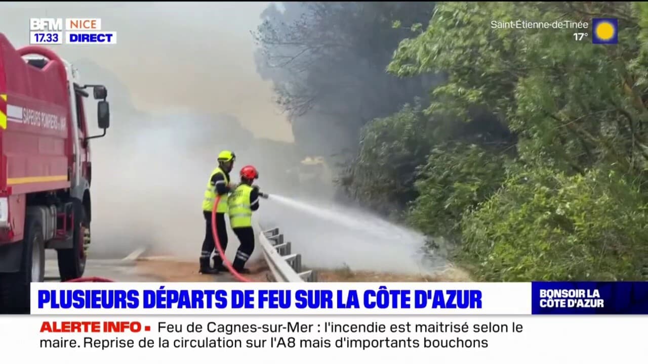Côte d'Azur plusieurs départs de feux en montagne