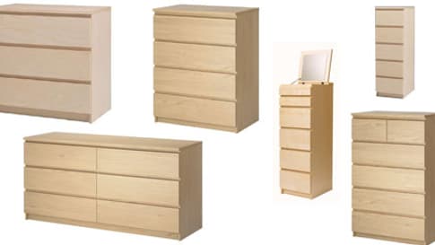 Les commodes MALM en question