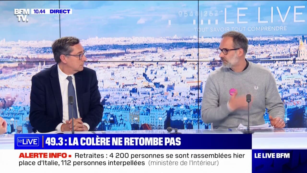 "En 1936, on n'a pas gagné les congés payés avec des câlins, en 1968 on n'a pas gagné les accords de Grenelle avec des bouquets de fleurs": Bertrand Dumont (Solidaires RATP), réagit à la permanence d'Éric Ciotti vandalisée "En 1936, on n'a pas gagné les congés payés avec des câlins, en 1968 on n'a pas gagné les accords de Grenelle avec des bouquets de fleurs": Bertrand Dumont (Solidaires RATP), réagit à la permanence d'Éric Ciotti vandalisée