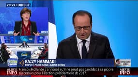 Hollande renonce à etre candidat: "Sa décision n'est le fait d'aucune pression individuelle ou d'aucune stratégie de contrainte", Razzy Hammadi