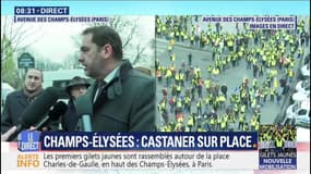 Gilets jaunes: sur les Champs-Elysées, Christophe Castaner en appelle à la sérénité