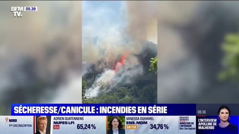 Sécheresse et canicule: des centaines d'hectares partis en fumée ce week-end