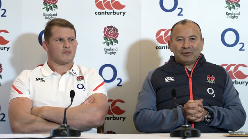 Dylan Hartley et Eddie Jones