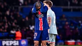 Bradley Barcola lors de la défaite du PSG en Ligue des champions face à l'Atlético