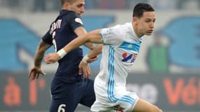 Marco Verratti au duel avec Florian Thauvin
