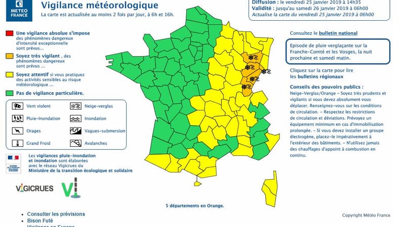 Capture Météo-France, 25 janvier 2019