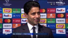 Nasser Al-Khelaïfi après Real Sociedad-PSG, à Saint-Sébastien le 5 mars 2024