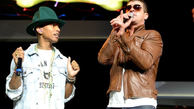 Pharrell Williams et Robin Thicke en juin 2014 en Arkansas.