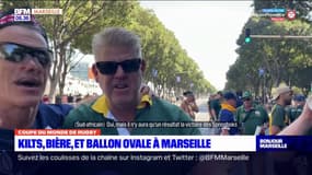 Coupe du monde de rugby: kilts et bières à Marseille pour la rencontre entre Afrique du Sud et Ecosse 