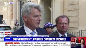 "Le gouvernement ne tient qu'à un fil", commente Fabien Roussel (PCF), à la sortie d'un entretien à Matignon
