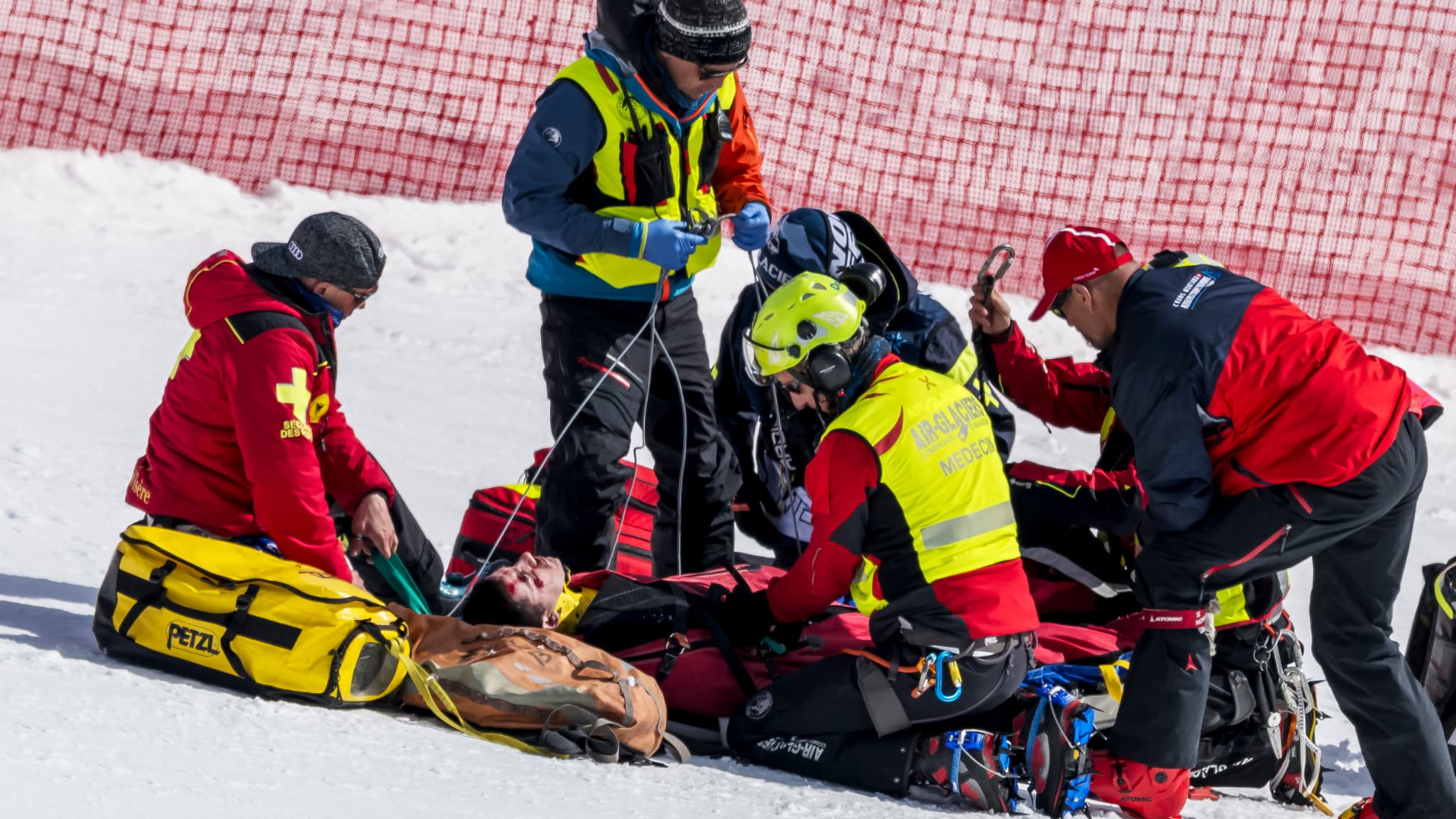 Nils Alphand après une lourde chute à l'entraînement, le 21 février 2025 Nils Alphand après une lourde chute à l'entraînement, le 21 février 2025