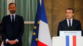 Le président Emmanuel Macron et le Premier ministre Edouard Philippe le 13 juillet 2013 à Paris