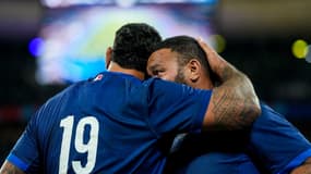 Romain Taofifenua et Uini Atonio après l'élimination des Bleus à la Coupe du monde de rugby, 15 octobre 2023